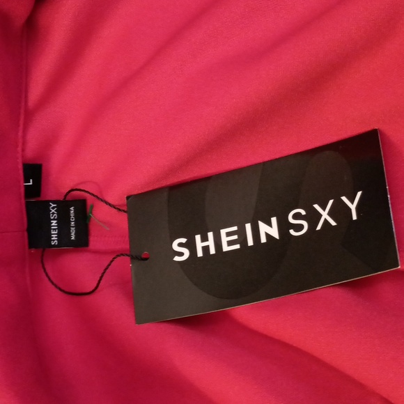 NWOT Shein SXY SZ L Cherry Red LS Blazer - Picture 6 of 9